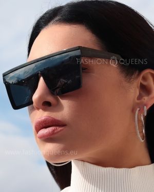 Spektre Metro Flat Top Sunglasses with Black Frame – Black Glass