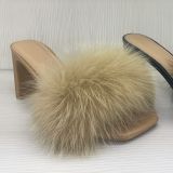 Isotta I – Fluffy High Heels Non-slip Summer Sandals With Fluffy Fur Detail