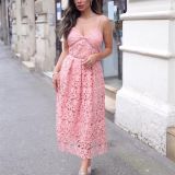 Eva — Lace Floral Midi Dress