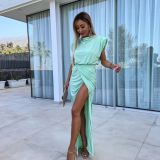 Alena Maxi Draped Dress Turquoise. jpg (3)